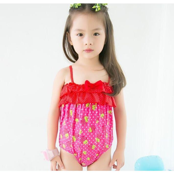 子供用水着 女の子用 キッズ ベビー いちご イチゴ リボン ドット こども用 女児 女の子 小学生 幼児 水着 フリル付き カラフル 可愛い かわい Swim おとりよせ Com 通販 Yahoo ショッピング