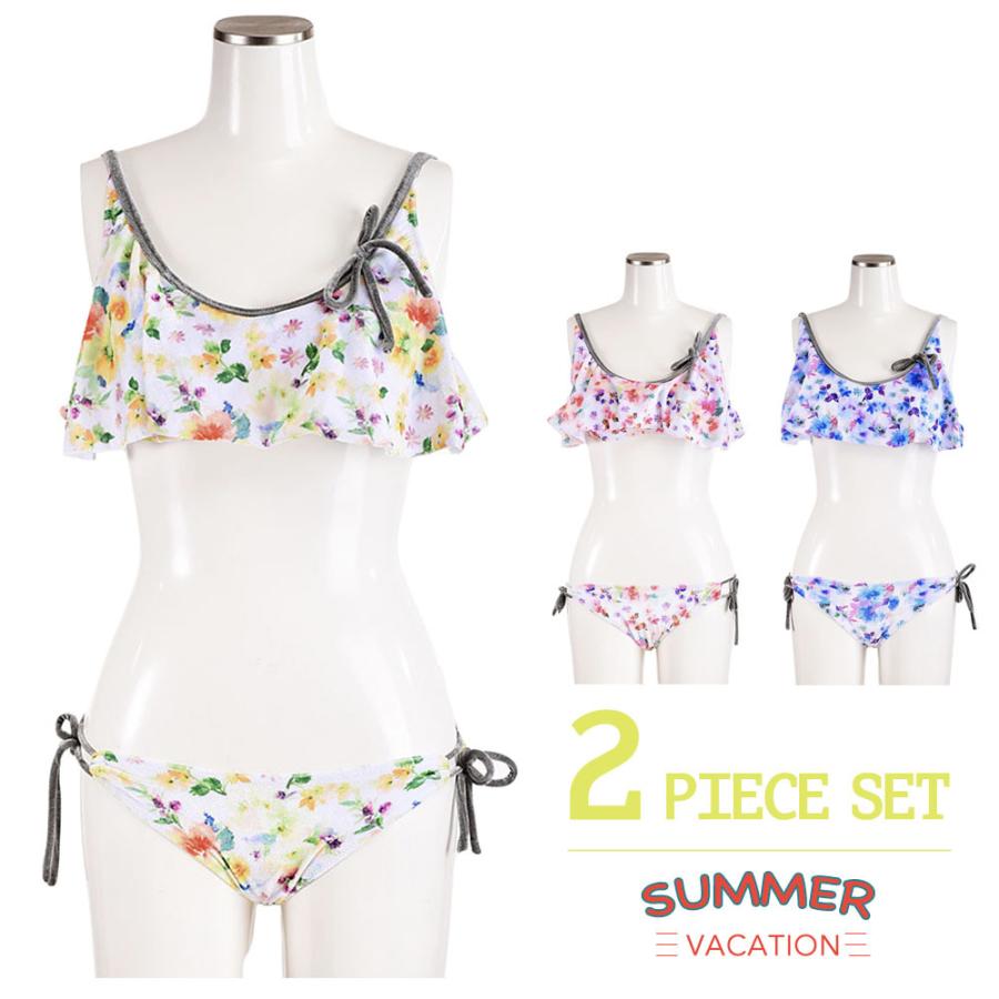 水着 タイサイドビキニ 上下2点セット レディース スイムウエア ベロア調 ブラジャー ショーツ セットアップ フリル 花柄 フラワー セクシー かわ Swyz1811 おとりよせ Com 通販 Yahoo ショッピング