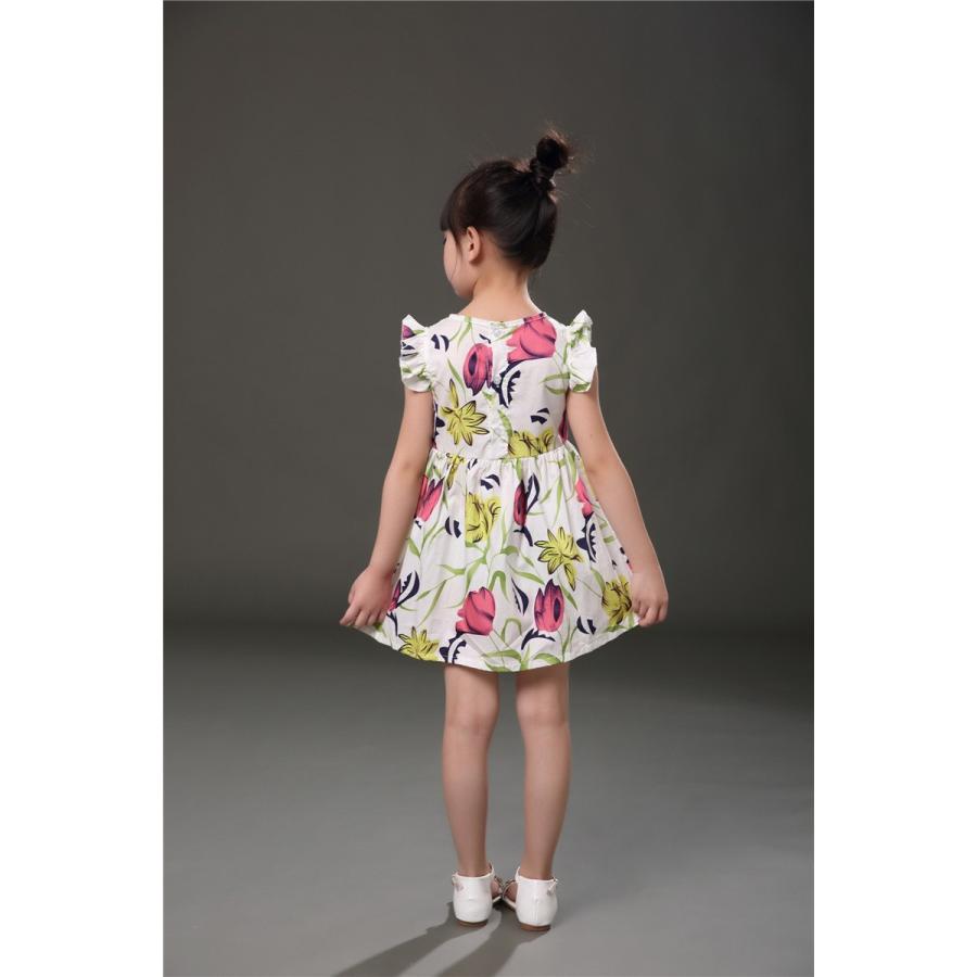 ワンピース 子供服 女の子 ガールズ キッズ 夏 ノースリーブ Aライン 花柄 チューリップ お出かけ 90cm 100m 110cm 1cm 1 Top おとりよせ Com 通販 Yahoo ショッピング