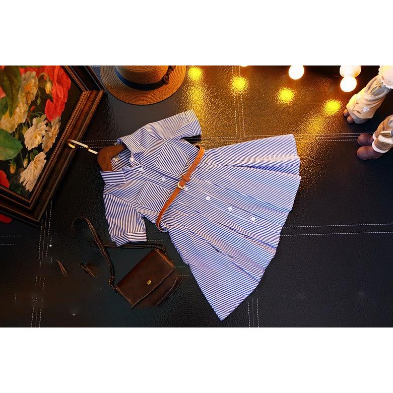 ワンピース 半袖 キッズ ジュニア 子供 女の子 フレア 襟付き ボタン 前開き ポケット ストライプ バイカラー ベルト付き おしゃれ かわいい お Top おとりよせ Com 通販 Yahoo ショッピング