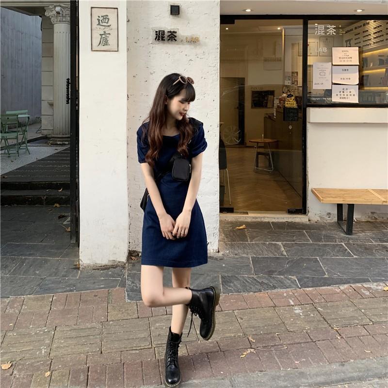 ワンピース 半袖 レディース 夏服 バブルスリーブ ミニワンピース ショート スクエアネック Aライン 無地 ハイウエスト セクシー 可愛い お出かけ Top おとりよせ Com 通販 Yahoo ショッピング