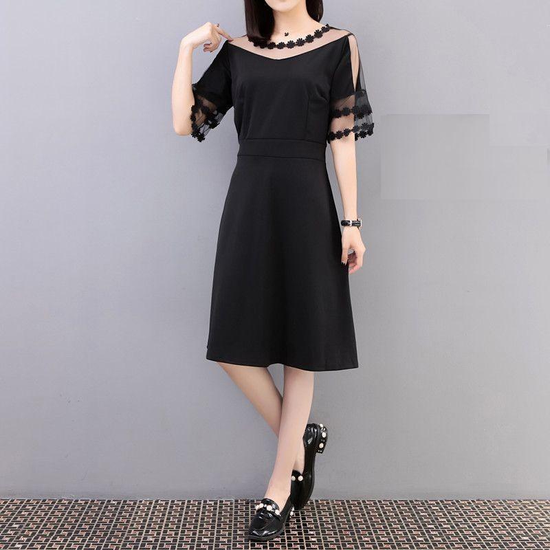 シースルー切替 半袖ワンピース レディース ワンピース ワンピ 半袖 ひざ丈 ミディ Aライン シースルー チュール ブラック 黒 パーティ 二次会 Top おとりよせ Com 通販 Yahoo ショッピング