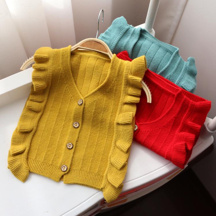 ベスト ニットベスト ニット キッズ ベビー 子供服 こども服 フリル ボタン 無地 トップス 可愛い おしゃれ 女の子 女児 80 90 100 1 Top おとりよせ Com 通販 Yahoo ショッピング
