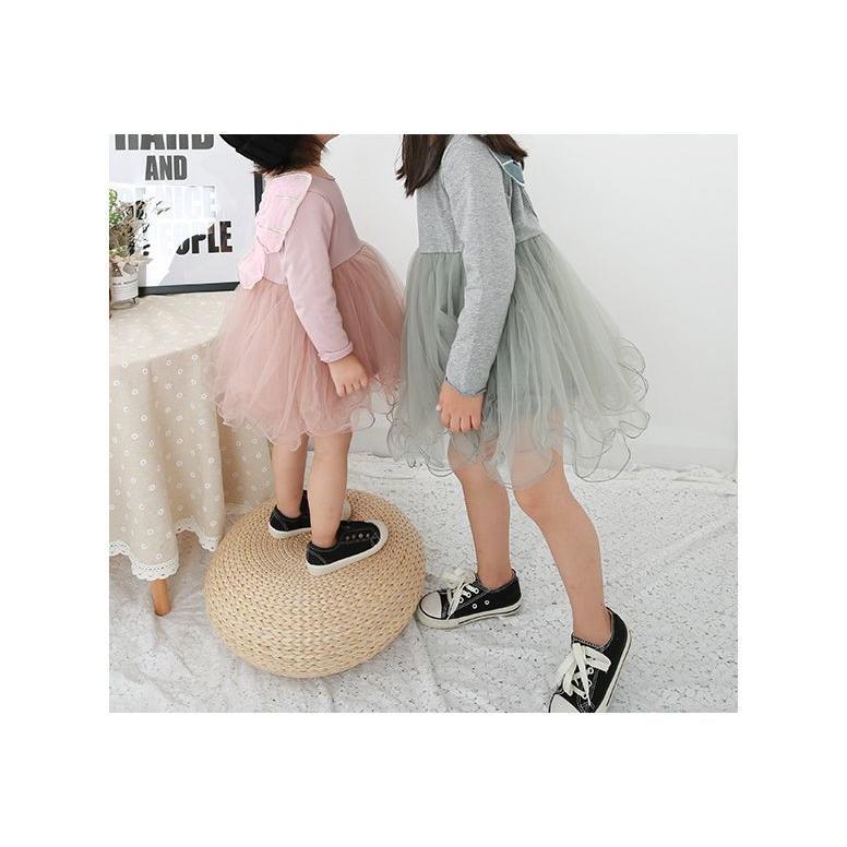 長袖ワンピース キッズ 子供服 ワンピース 長袖 チュールスカート 女の子 ワンピ おしゃれ かわいい 羽 翼 天使 仮装 ハロウィン パーティ 誕生 Top 074 おとりよせ Com 通販 Yahoo ショッピング