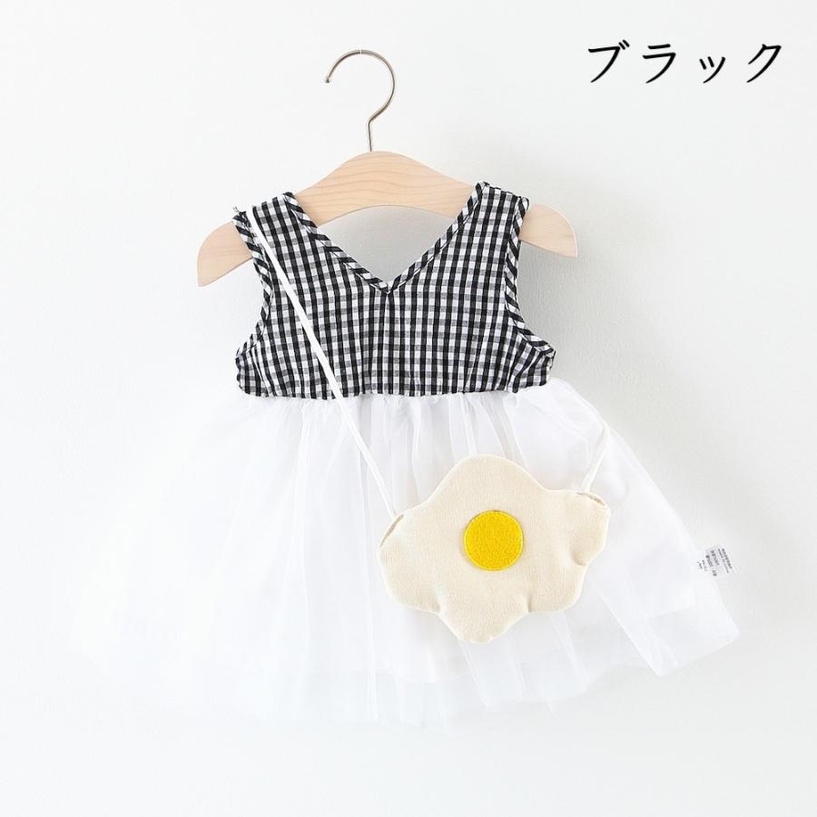 ワンピース 子供服 子供用 女の子 ベビー ノースリーブ Vネック フレア チェック バックカシュクール チュール 目玉焼き 可愛い おしゃれ お出か Top おとりよせ Com 通販 Yahoo ショッピング