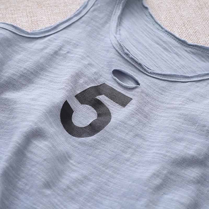 タンクトップ ノースリーブカットソー ランニング トップス 子供服 夏 ナンバーロゴプリント ダメージ加工 男の子 女の子 キッズ 小学生 シンプル Top おとりよせ Com 通販 Yahoo ショッピング