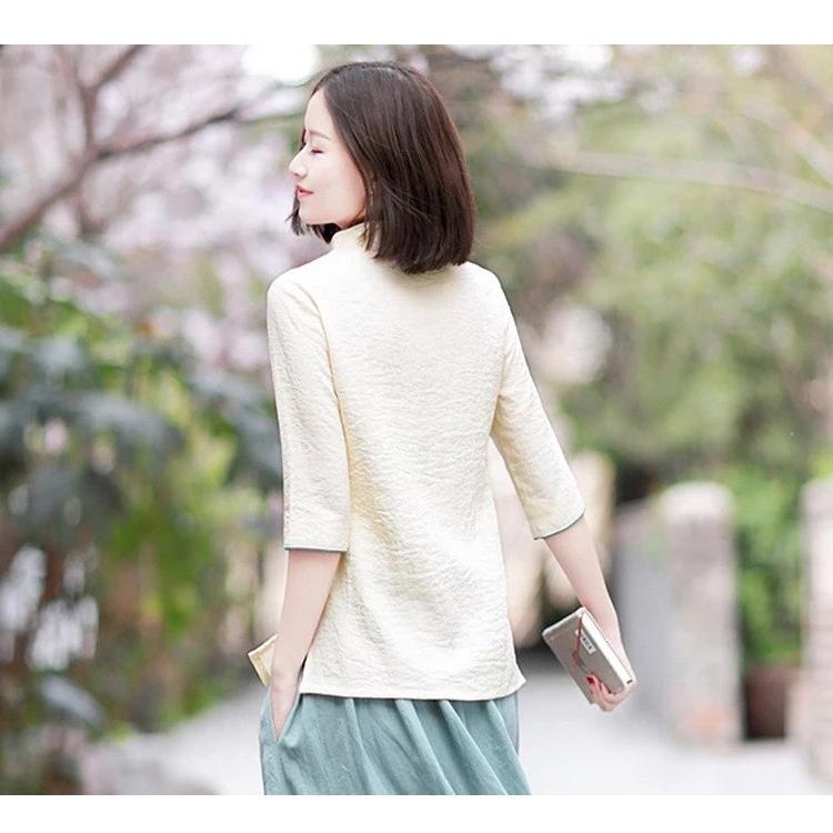 ブラウス シャツ 民族衣装 チャイナ服 スタンドカラー 立ち襟 中国風 チャイナ風 コットン トップス スカート レディース 女性 おしゃれ 上品 Top おとりよせ Com 通販 Yahoo ショッピング