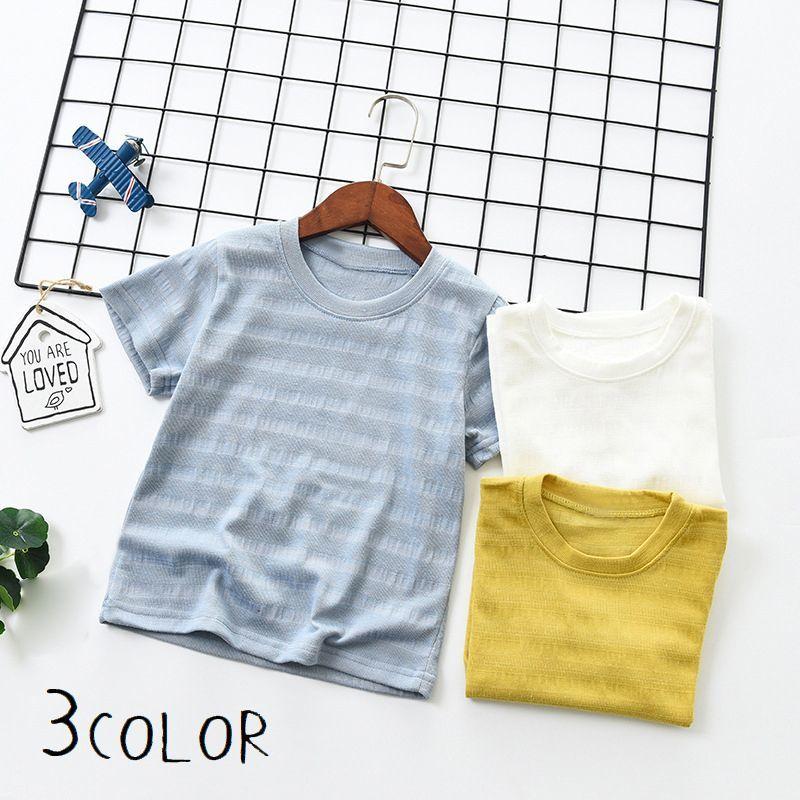 Tシャツ ラウンドネック 半袖 子供服 キッズファッション 男の子 女の子 無地 単色 ボーダー風 シンプル オシャレ かっこいい キュート Top おとりよせ Com 通販 Yahoo ショッピング