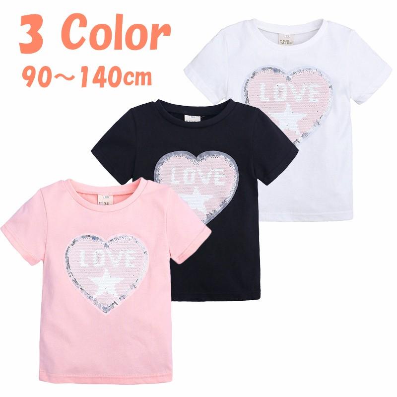 Tシャツ 子供服 半袖 スパンコール 色が変わる ハート 女の子 男の子 トップス キッズ ベビー かわいい Top 164 おとりよせ Com 通販 Yahoo ショッピング