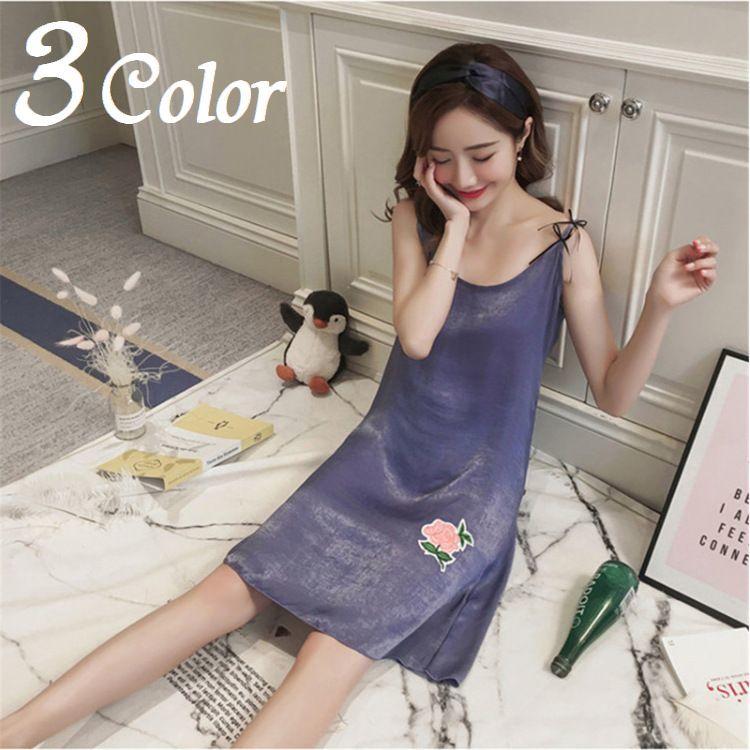キャミソールワンピース キャミワンピ ネグリジェ 膝丈 ミディアム丈 ラウンドネック ルームウエア レディース シフォン ルームウェア 部屋着 寝間着 Top おとりよせ Com 通販 Yahoo ショッピング