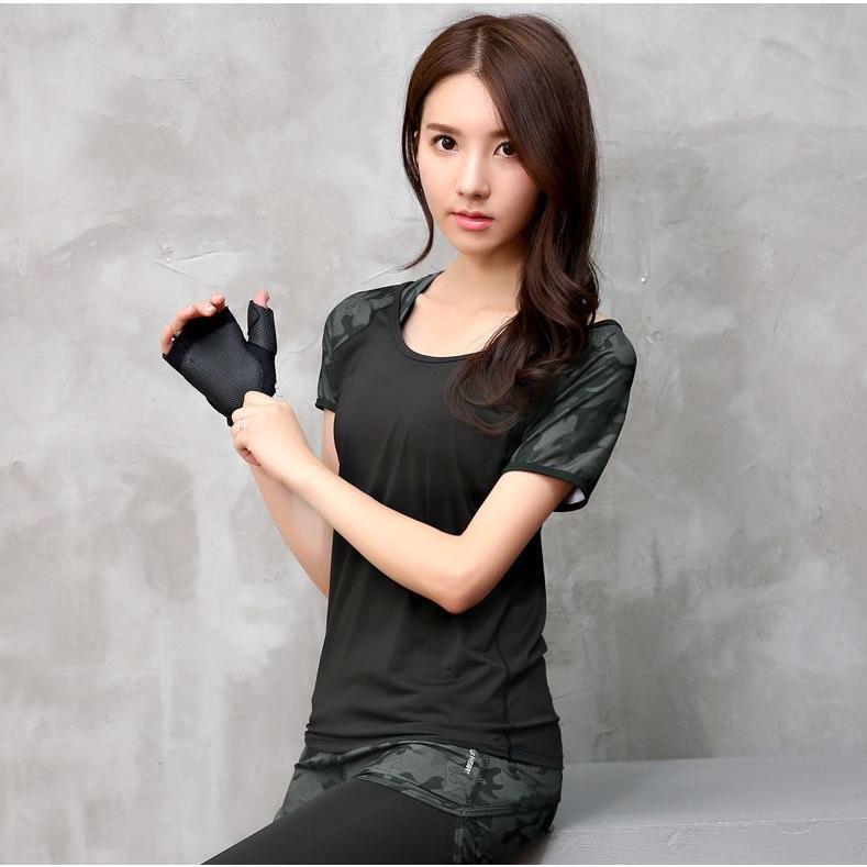 フィットネスウェア 半袖ｔシャツ レディース トップス 半袖 迷彩 ｔシャツ フィットネス スポーツウェア トレーニングウェア おしゃれ 女性 婦人 Top おとりよせ Com 通販 Yahoo ショッピング