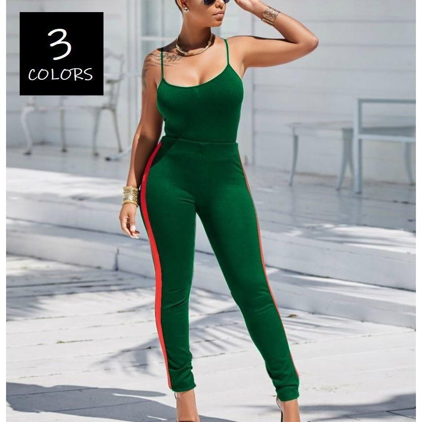 オールインワン ジャンプスーツ つなぎ ノースリーブ レディース ウエスト切り替え 10分丈 女性 セットアップ風 ライン タイト セクシー フィット Top おとりよせ Com 通販 Yahoo ショッピング