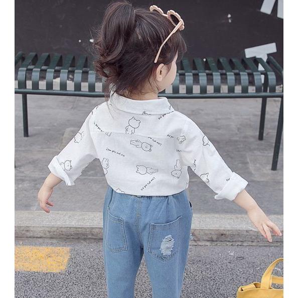 長袖シャツ ブラウス 子供服 キッズ ベビー 男の子 女の子 前開き 襟付き クマ イラスト プリント かわいい おしゃれ Top おとりよせ Com 通販 Yahoo ショッピング