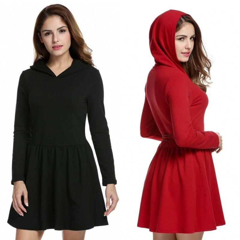 レディース ワンピース 長袖 ミニ丈 Vネック ショート丈 フード付き Aライン フレアスカート ウエスト絞り ウエストギャザー ロング丈パーカー 大 Top おとりよせ Com 通販 Yahoo ショッピング