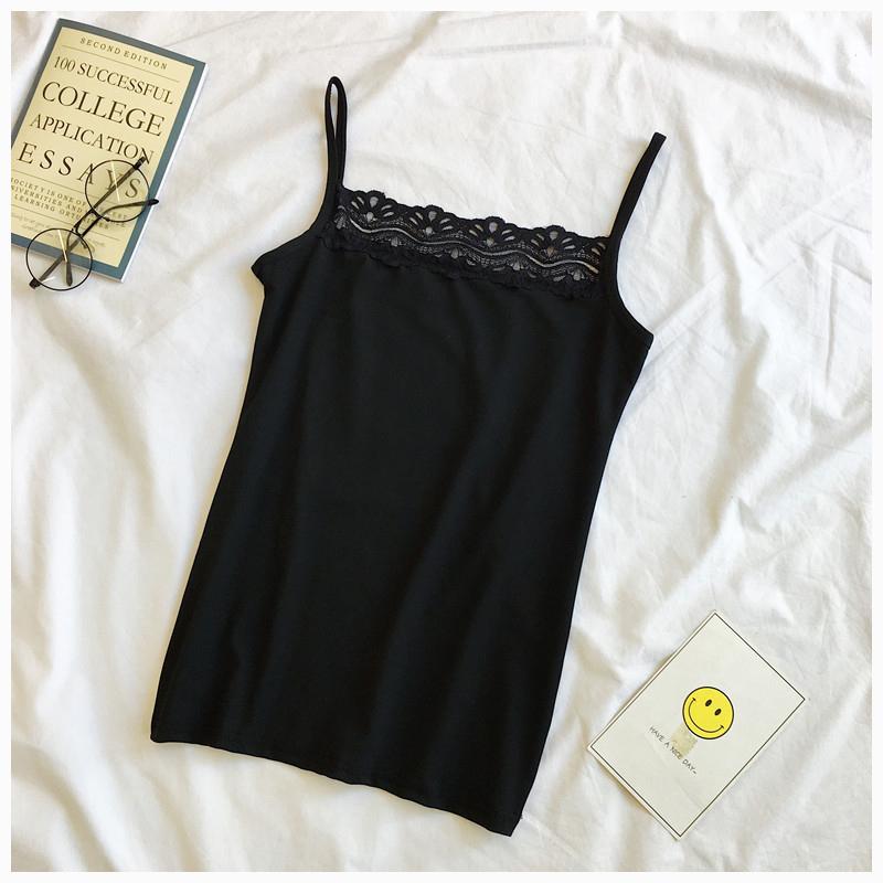 キャミソール ノースリーブ 最大60 Offクーポン 無地 胸元レース トップス セクシー シンプル かわいい フィット M 黒 Xl 夏 白 L レディース 女性 2xl