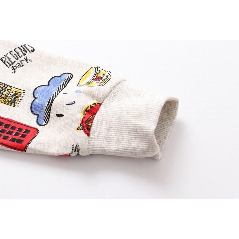 トレーナー 子供 キッズ イギリス イラスト プリント トップス 長袖 ラウンドネック 丸首 グレー 春服 秋服 冬服 カジュアル シンプル おしゃれ Top おとりよせ Com 通販 Yahoo ショッピング