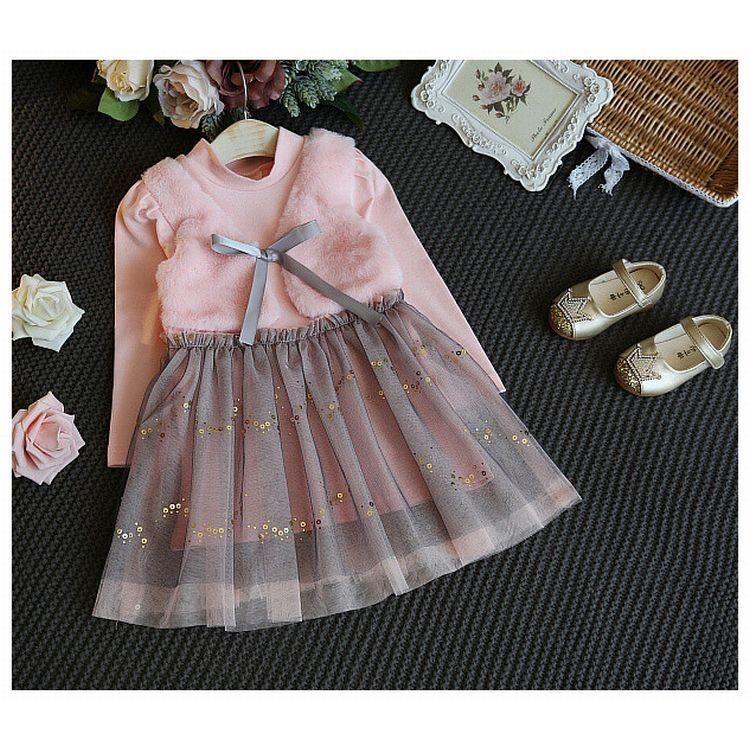 ワンピース 重ね着風 長袖 ミディアム キッズ 子供服 可愛い キュート プレゼント 春物 秋 おめかし お出掛け ピンク Top おとりよせ Com 通販 Yahoo ショッピング