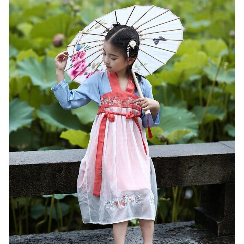 ワンピース 子供服 こども キッズ ジュニア 長袖 チマチョゴリ風 韓国風 花柄刺繍 中国風 民族衣装風 シフォン かわいい Top おとりよせ Com 通販 Yahoo ショッピング