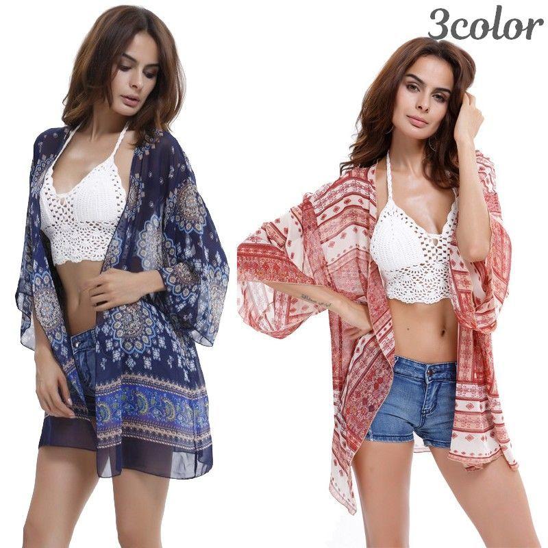 シフォンカーディガン トッパーカーディガン ロングカーディガン シースルー 7分袖 羽織り 薄手 レディース ふんわり ボヘミアン エスニック 透け感 Top 277 おとりよせ Com 通販 Yahoo ショッピング