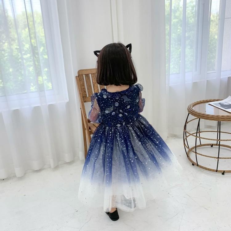 ドレス ワンピース 長袖 無地 チュールレース スパンコール 宇宙 星 子供服 女の子 可愛い キッズ フォーマル パーティー 発表会 結婚式 プレゼ Top おとりよせ Com 通販 Yahoo ショッピング