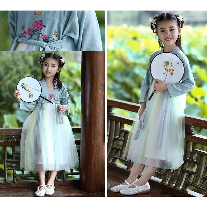 ワンピース キッズ ジュニア 長袖 韓国風 チマチョゴリ風 子供服 こども服 中国風 民族衣装風 花柄 フラワー チュール おしゃれ 可愛い かわいい Top おとりよせ Com 通販 Yahoo ショッピング