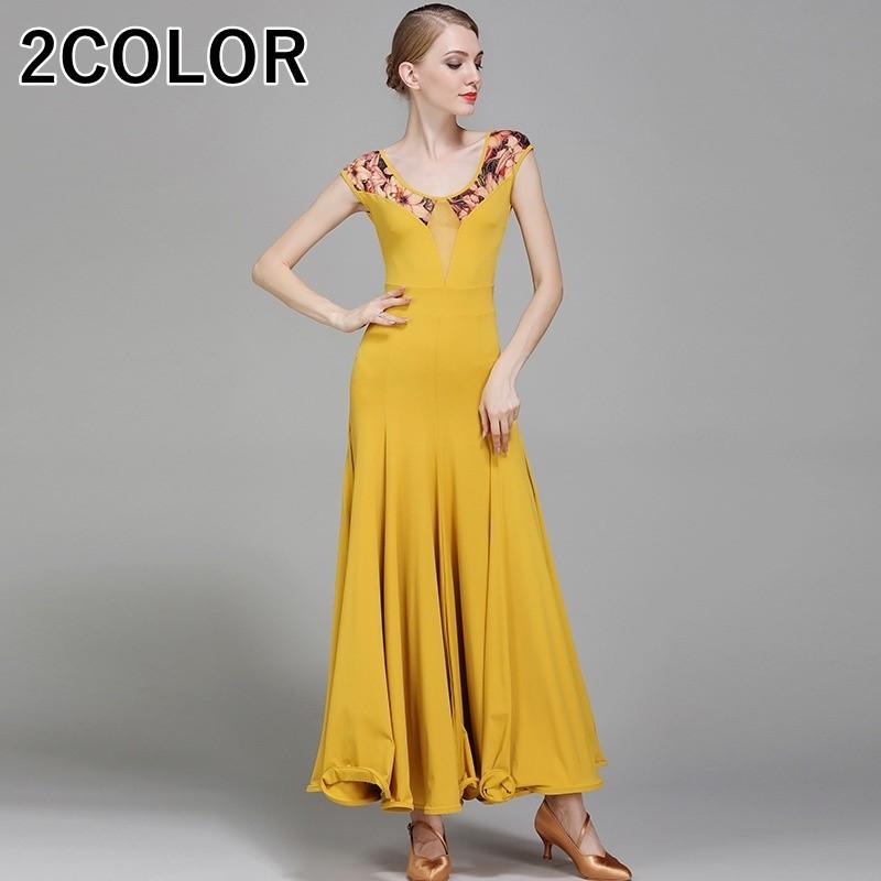 レビューで送料無料 ロング丈 レディース ワンピース モダンダンス モダンドレス 社交ダンス ダンスドレス ダンス衣装 マキシ丈 シ フラワープリント 花柄 ノースリーブ ドレス ダンス衣装 サイズ S Www Buccella Com