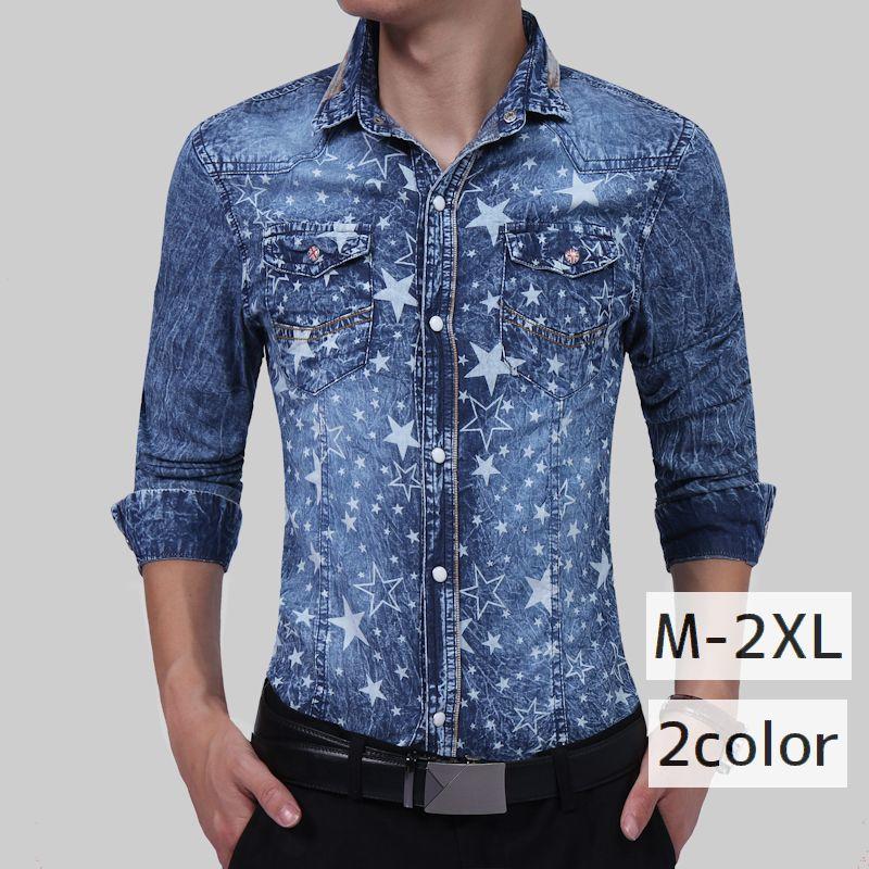 長袖シャツ メンズ 長袖 ウエスタン デニム プリント 星柄 スター 長袖デニムシャツ ウエスタンシャツ ケミカル シャツ 長袖 スリム カジュアルシ Top おとりよせ Com 通販 Yahoo ショッピング