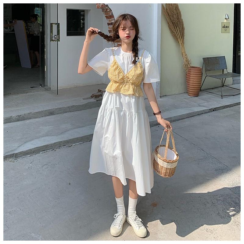 ビスチェ チェック柄 キャミソール フリル かわいい 重ね着 おしゃれ ワンサイズ 黄色 黒 女性 夏服 レディース レディースファッション Top 333 おとりよせ Com 通販 Yahoo ショッピング