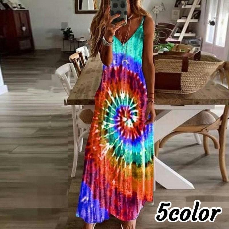 キャミソールワンピース レディース 婦人服 カジュアルドレス ノースリーブ マキシ丈 ロング丈 タイダイ柄 絞り染め風 おしゃれ かわいい リゾート Top おとりよせ Com 通販 Yahoo ショッピング