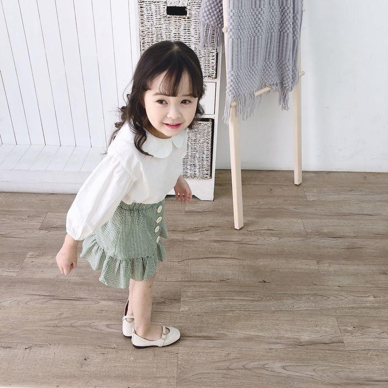 ブラウス 長袖 キッズ ベビー 女子 女の子 小学生 トップス 子供服 キッズ服 丸襟 袖ゴム 薄手 春 秋 シンプル 無地 ホワイト 着回し かわい Top おとりよせ Com 通販 Yahoo ショッピング