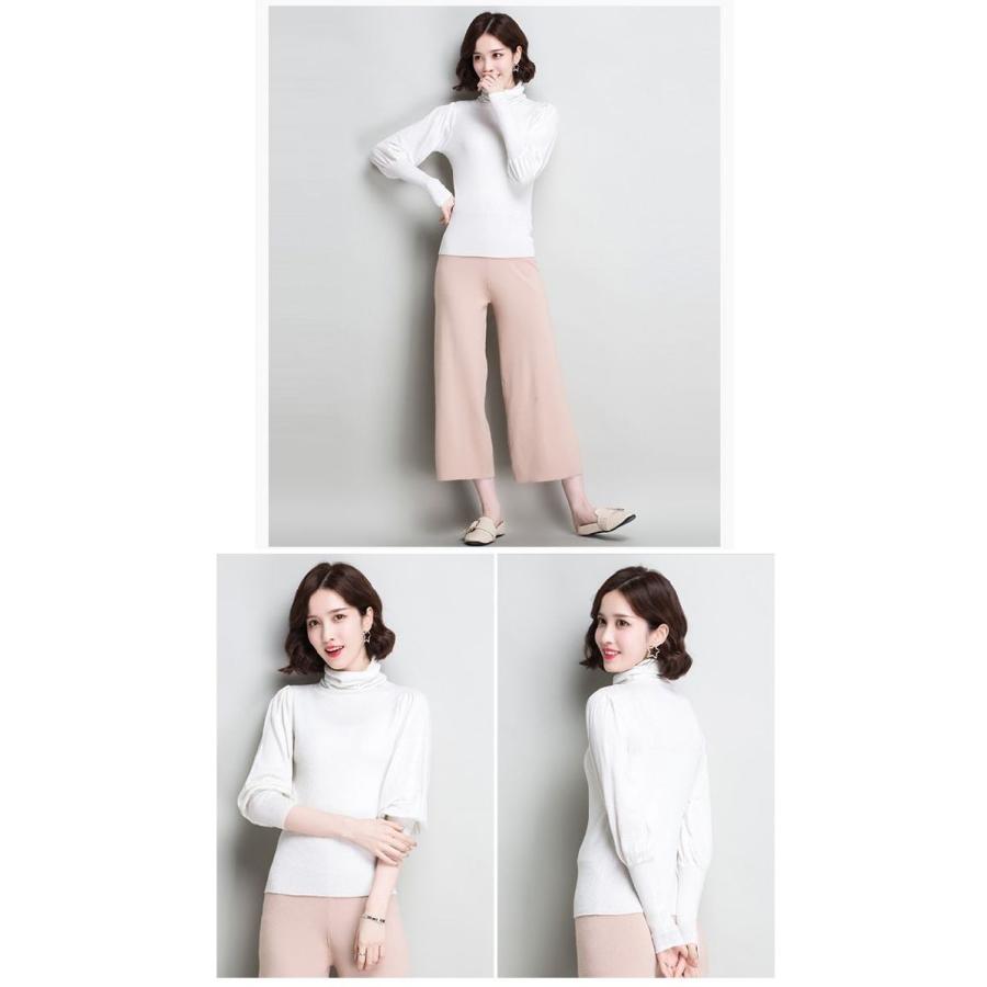 ニット 長袖 タートルネック ハイネック パフスリーブ バブルスリーブ ランタンスリーブ ランタン袖 リブ シンプル 無地 秋 冬 レディース おしゃ Top おとりよせ Com 通販 Yahoo ショッピング