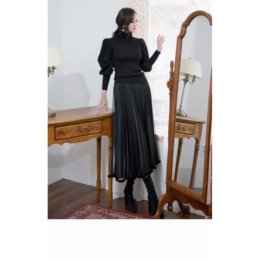 ニット 長袖 タートルネック ハイネック パフスリーブ バブルスリーブ ランタンスリーブ ランタン袖 リブ シンプル 無地 秋 冬 レディース おしゃ Top おとりよせ Com 通販 Yahoo ショッピング