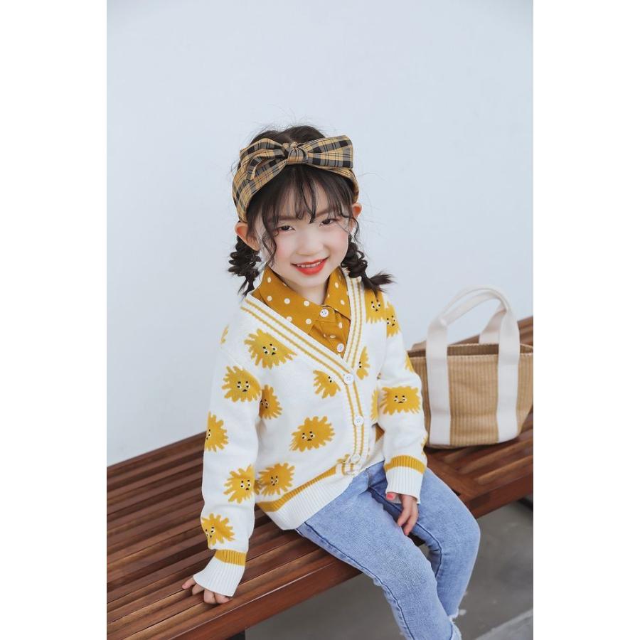 カーディガン トップス 長袖 子供服 キッズ 女の子 男の子 アウター 前開き ボタン イラスト カジュアル シンプル おでかけ おしゃれ 秋 春 Top おとりよせ Com 通販 Yahoo ショッピング