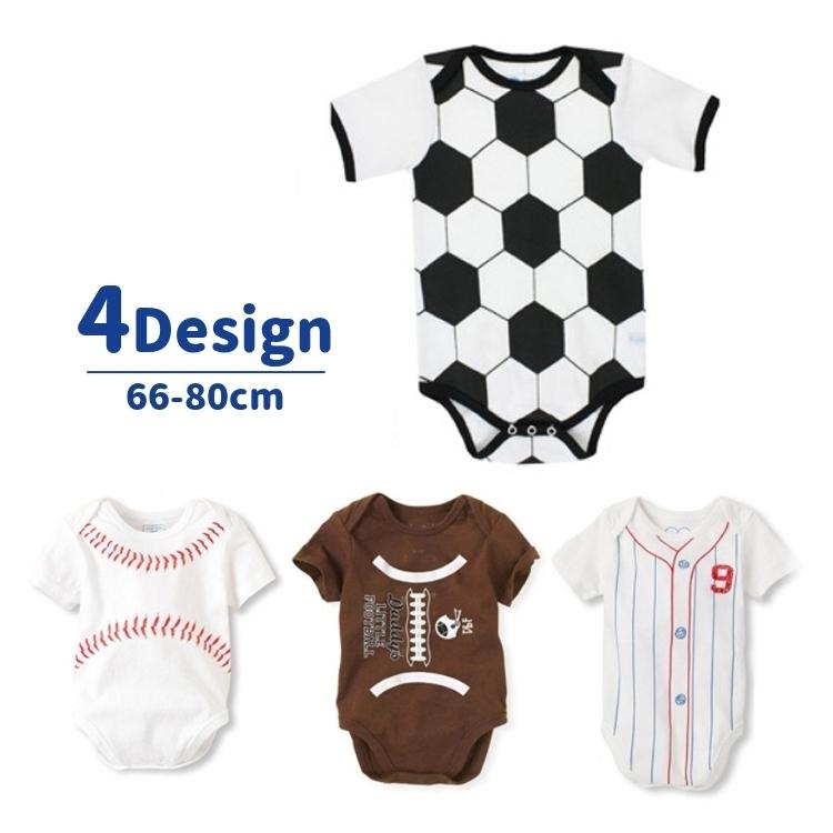 ロンパース 半袖 ボディスーツ ベビー 赤ちゃん 新生児 ユニセックス 男の子 女の子 股開き 野球 サッカー ラグビー スポーツ かわいい スナップ Top おとりよせ Com 通販 Yahoo ショッピング