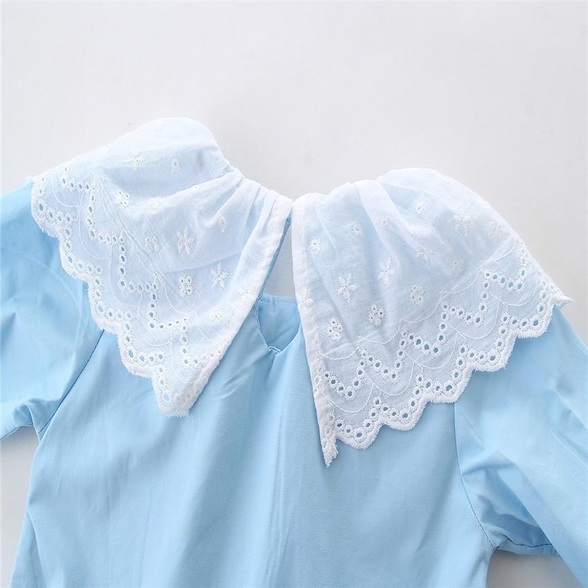 子供用ワンピース 長袖 スカート キッズ 女の子 青 水色 ライトブルー 白 フリル かわいい ギャザー Top おとりよせ Com 通販 Yahoo ショッピング