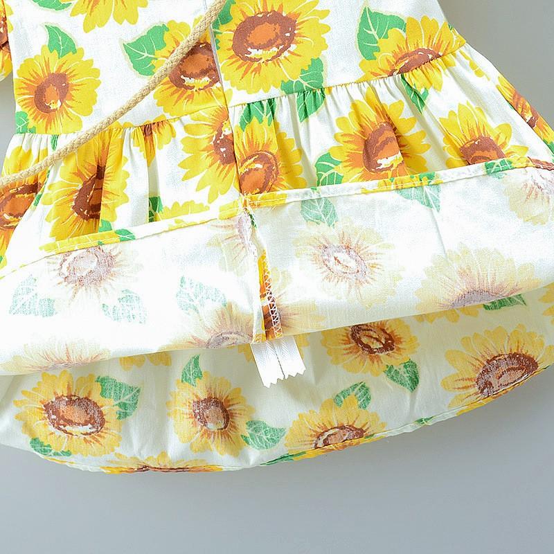 ワンピース ベビー 子供用 女の子 女児 半袖 ヒマワリ ツリー 花柄 ポシェット付き フレア パフスリーブ かわいい 記念撮影 Top おとりよせ Com 通販 Yahoo ショッピング