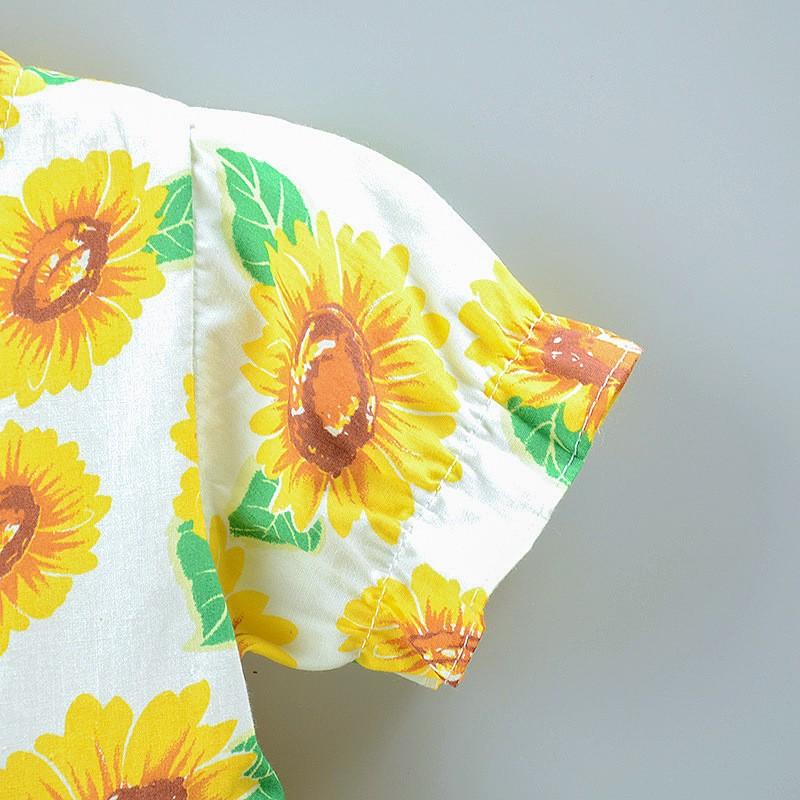 ワンピース ベビー 子供用 女の子 女児 半袖 ヒマワリ ツリー 花柄 ポシェット付き フレア パフスリーブ かわいい 記念撮影 Top おとりよせ Com 通販 Yahoo ショッピング