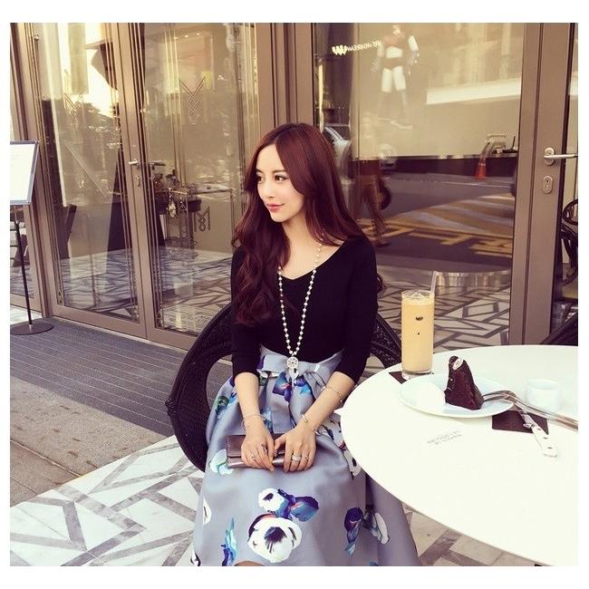 売れ筋介護用品も フレアスカート 長袖 女性 レディース フェイクツーピース ツーピース風 ワンピース 膝丈 おしゃ かわいい 華やか グレー ブラック 花柄 Vネック ワンピース サイズ 3xl Www Sustentec Com Br