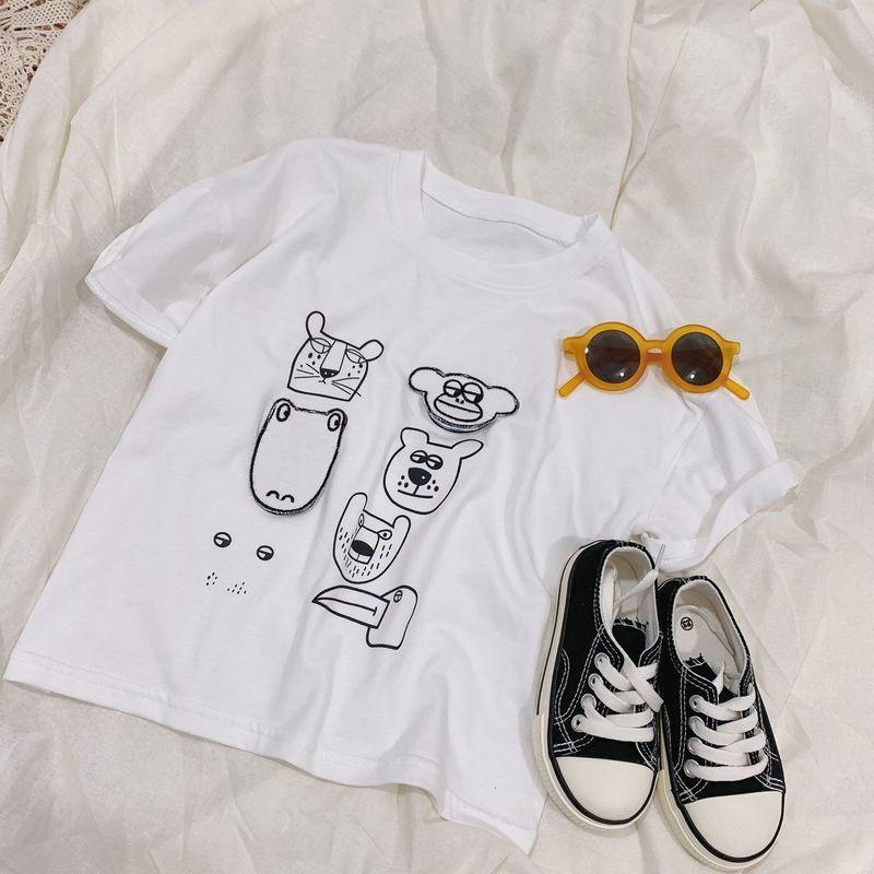 Tシャツ キッズ 子供 トップス ラウンドネック 半袖 動物 アニマル イラスト かわいい おしゃれ お出かけ 男の子 女の子 Top おとりよせ Com 通販 Yahoo ショッピング