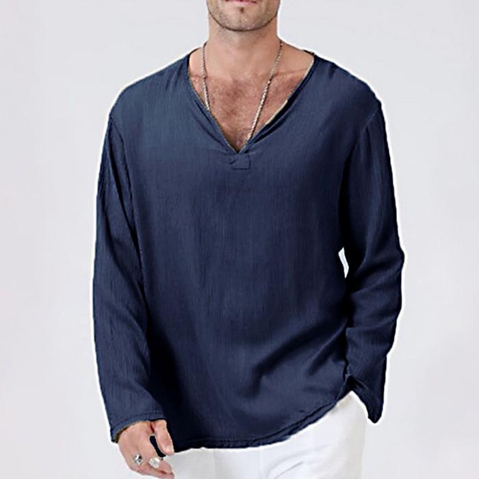 長袖tシャツ 長袖カットソー トップス メンズ 男性用 Vネック 無地 ソリッドカラー 袖長め ゆったり かっこいい ファッション おしゃれ Top おとりよせ Com 通販 Yahoo ショッピング