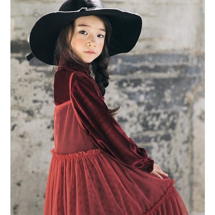 Aラインワンピース ボックスワンピース キャミソールワンピース キャミワンピ チュールワンピース 重ね着 レイヤードコーデ 子供服 女の子 女児 秋冬 Top おとりよせ Com 通販 Yahoo ショッピング