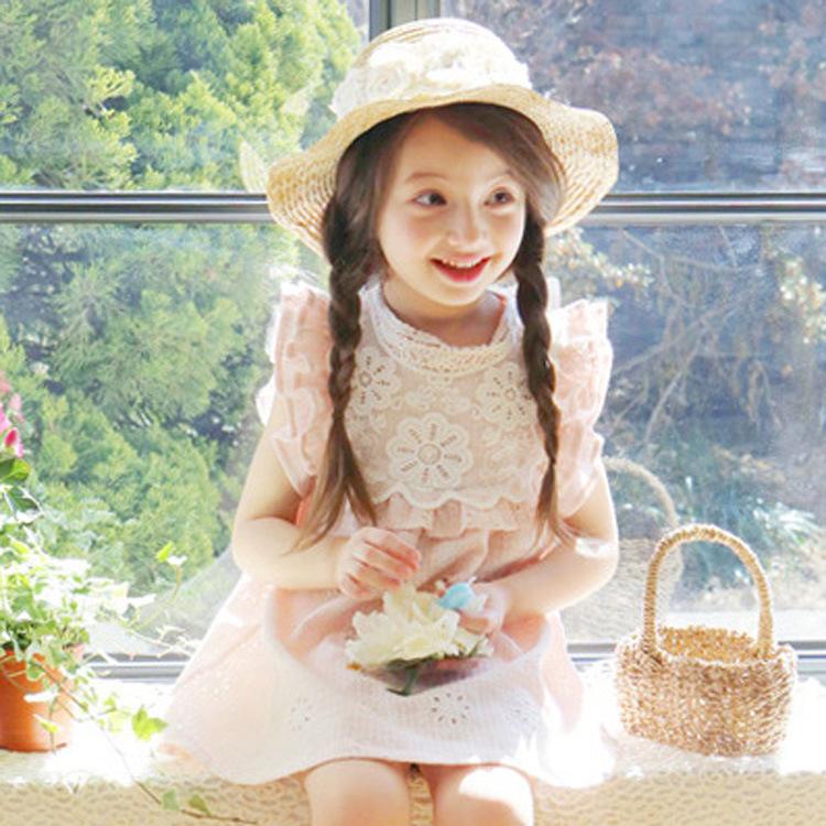 ドレス ワンピース キッズ 女の子 女児 ノースリーブ レース 花柄 ピンク ライトブルー 100 110 1 130 140 Top おとりよせ Com 通販 Yahoo ショッピング
