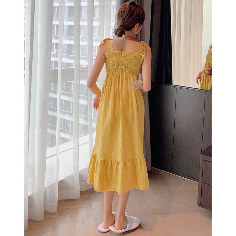 国内外の人気が集結 ロング丈 膝丈 大きいサイズあり ルームウェア 女性用 レディース ワンピース ネグリジェ Aライン フロントリ スクエアネック 袖なし ノースリーブ ネグリジェ カラー 1919イエロー Www We Job Com