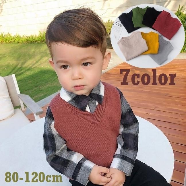 ベスト ニット 子供服 キッズ ベビー 男の子 女の子 Vネック トップス ノースリーブ カジュアル シンプル おしゃれ 無地 通園 お出かけ Top おとりよせ Com 通販 Yahoo ショッピング