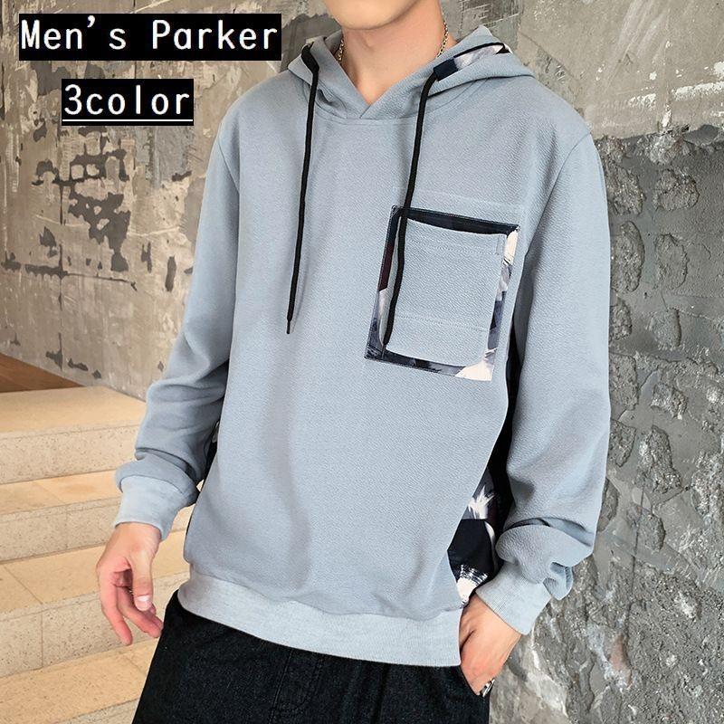 長袖パーカー プルオーバー スウェット トップス メンズ 男性 フード付き トレーナー プリント 胸ポケット 冬 春秋 カジュアル おしゃれ ホワイト Top おとりよせ Com 通販 Yahoo ショッピング