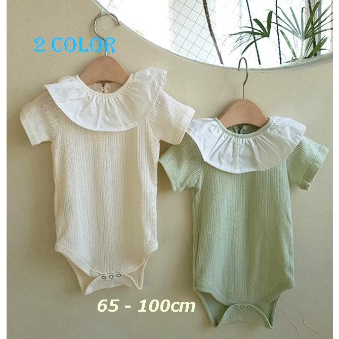 ベビー服 ロンパース 襟付き フリル カバーオール 赤ちゃん 女の子 男の子 新生児 出産祝い かわいい 半袖 夏用 綿混 柔らかい Top おとりよせ Com 通販 Yahoo ショッピング