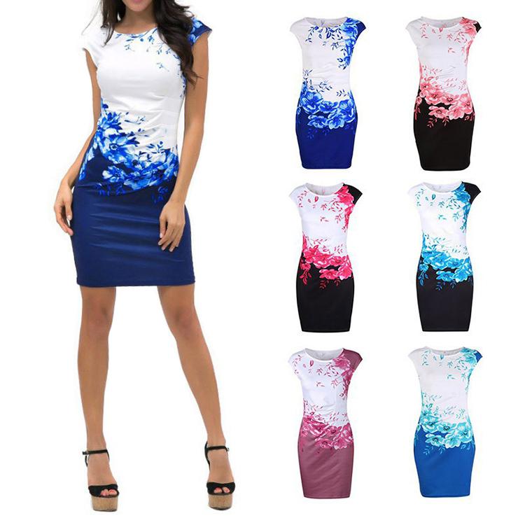 ワンピース レディースワンピース ミニワンピース タイトワンピース 膝丈 タイト ノースリーブ 大サイズ夏 ノースリーブ 花柄 女性服 大人 女性用 Top おとりよせ Com 通販 Yahoo ショッピング
