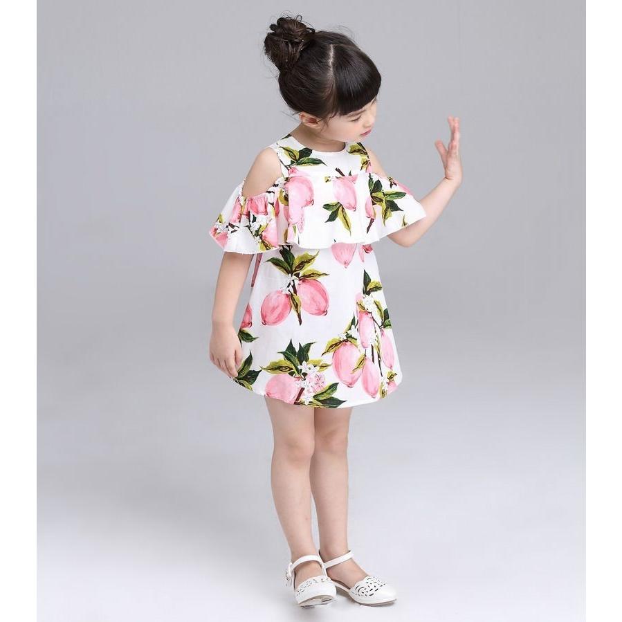 ワンピース キッズ ジュニア ノースリーブ オフショルダー レモン れもん 花柄 フラワープリント 子供服 こども服 おしゃれ 可愛い かわいい 女の Top おとりよせ Com 通販 Yahoo ショッピング