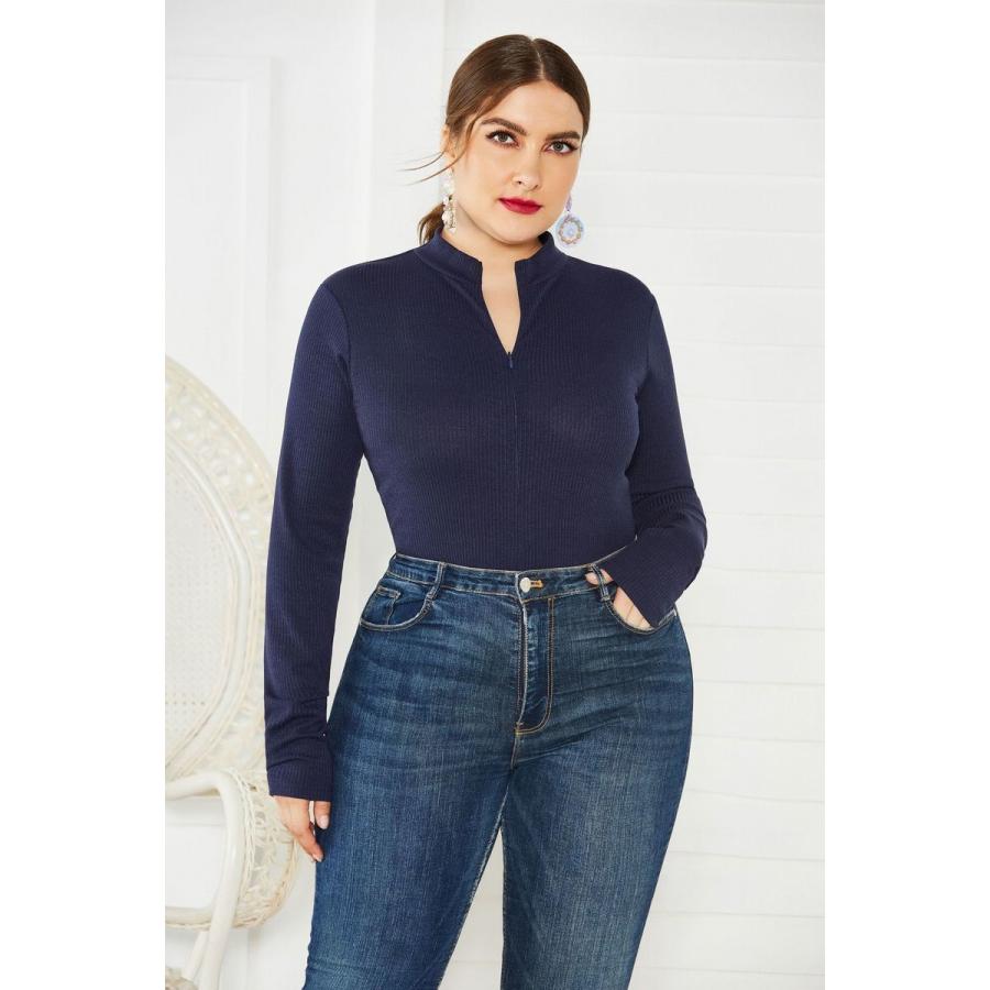 オールインワン ボディスーツ ロンパース レオタード風 ツナギ カバーオール ジャンプスーツ 長袖 伸縮性 ニット レディース 女性 スタンドカラー Top おとりよせ Com 通販 Yahoo ショッピング