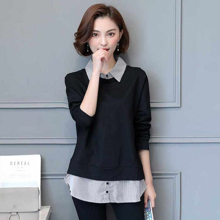 カットソー レディース トップス 襟付きカットソー フェイクレイヤード 重ね着風 長袖 ストライプ 大人女子 おしゃれ かわいい 仕事 通勤 かっこい Top おとりよせ Com 通販 Yahoo ショッピング